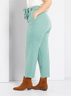 Calças largas com cinto - Kiabi