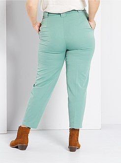 Calças largas com cinto - Kiabi