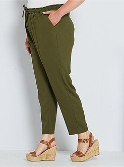 Calças largas com cintura elástica - Kiabi