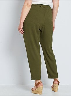 Calças largas com cintura elástica - Kiabi