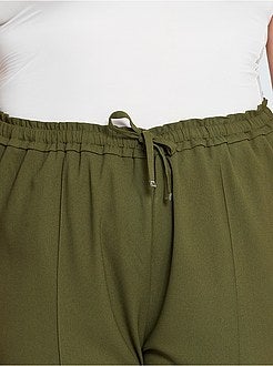 Calças largas com cintura elástica - Kiabi