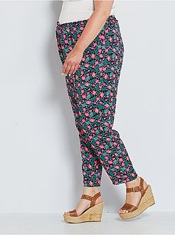 Calças largas com cintura elástica - Kiabi