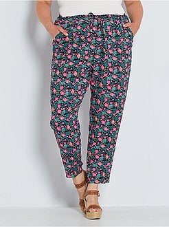 Calças largas com cintura elástica - Kiabi