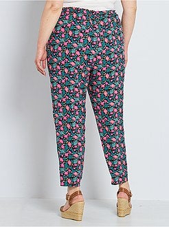 Calças largas com cintura elástica - Kiabi