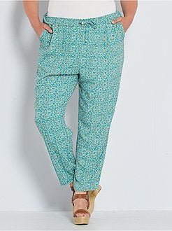 Calças largas com cintura elástica - Kiabi