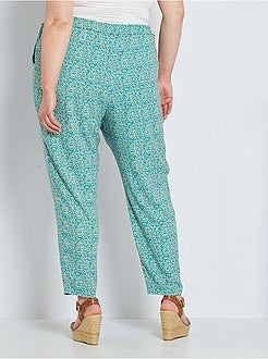 Calças largas com cintura elástica - Kiabi