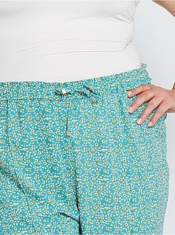 Calças largas com cintura elástica - Kiabi