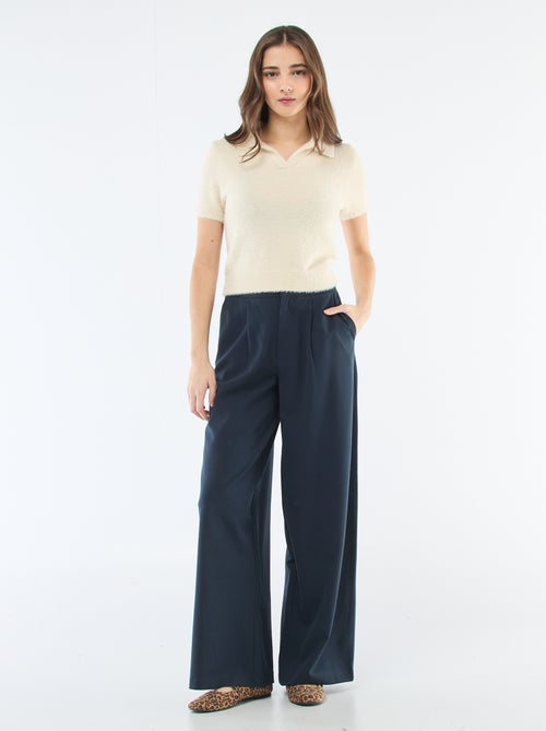 Calças largas com cintura estilo boxer - Kiabi