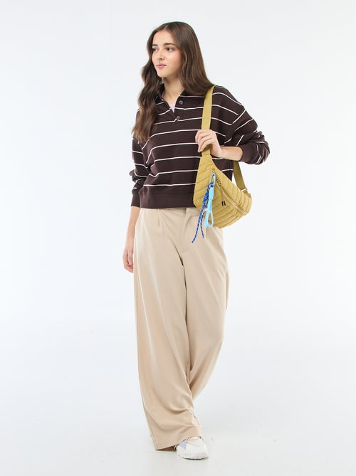 Calças largas com cintura estilo boxer - Kiabi