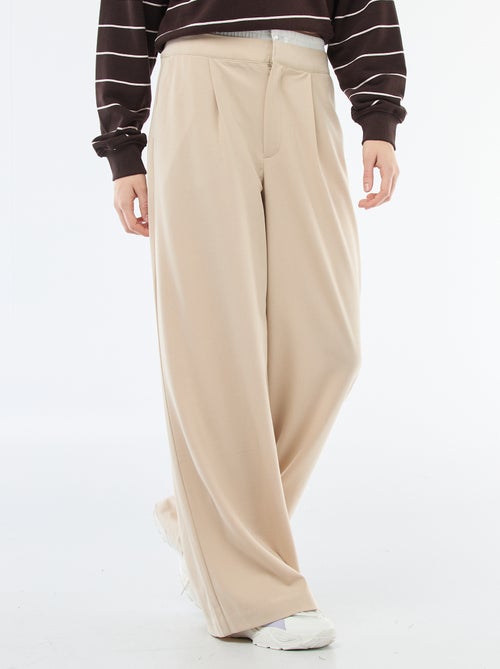 Calças largas com cintura estilo boxer - Kiabi