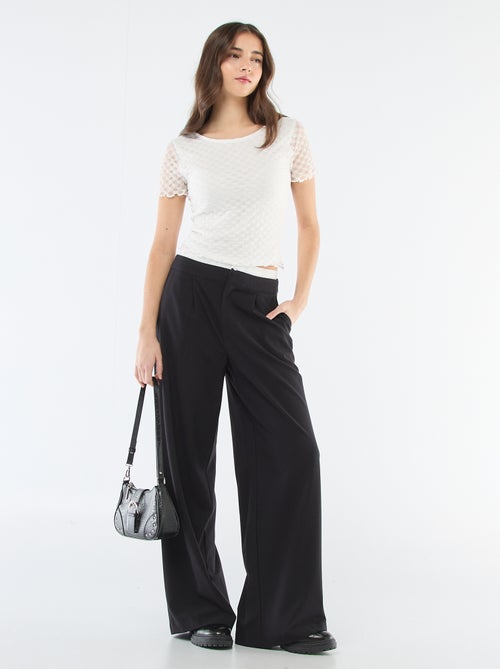 Calças largas com cintura estilo boxer - Kiabi