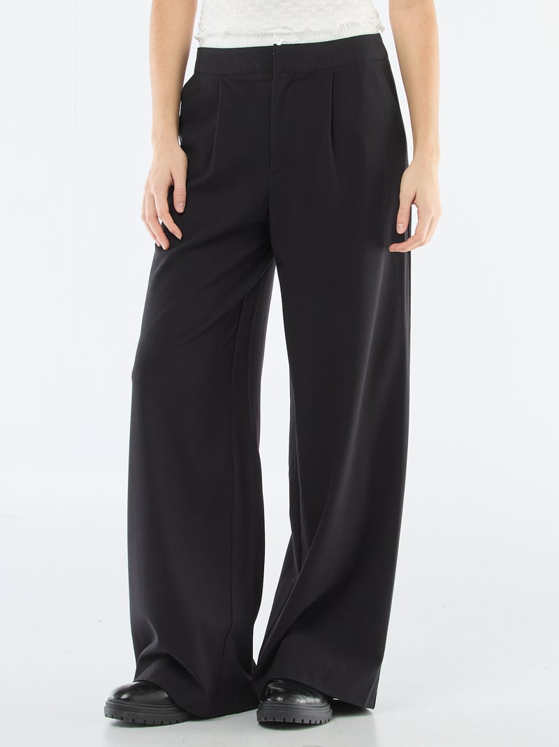 Calças largas com cintura estilo boxer Preto - Kiabi