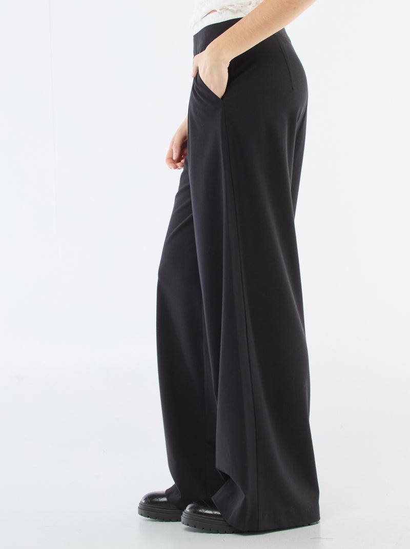 Calças largas com cintura estilo boxer Preto - Kiabi