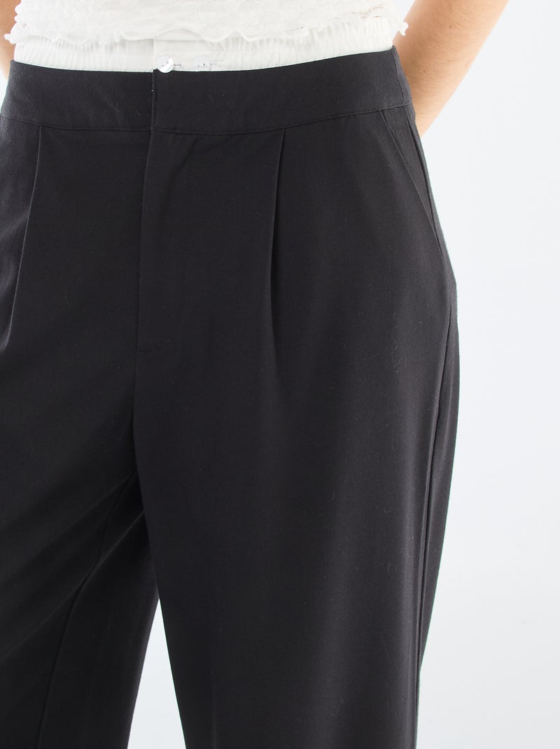 Calças largas com cintura estilo boxer Preto - Kiabi