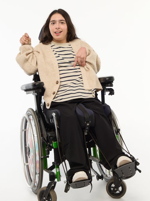 Calças largas com cintura subida - Fácil de Vestir - Kiabi Calças largas com cintura subida - Fácil de Vestir - Kiabi