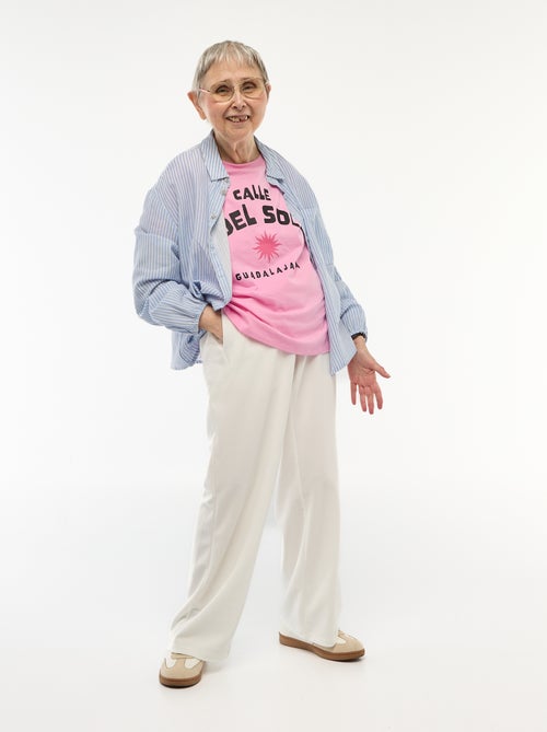 Calças largas com cintura subida - So Easy - Kiabi