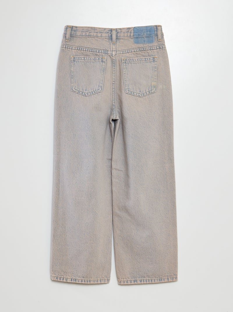 Calças largas com cintura subida AZUL - Kiabi