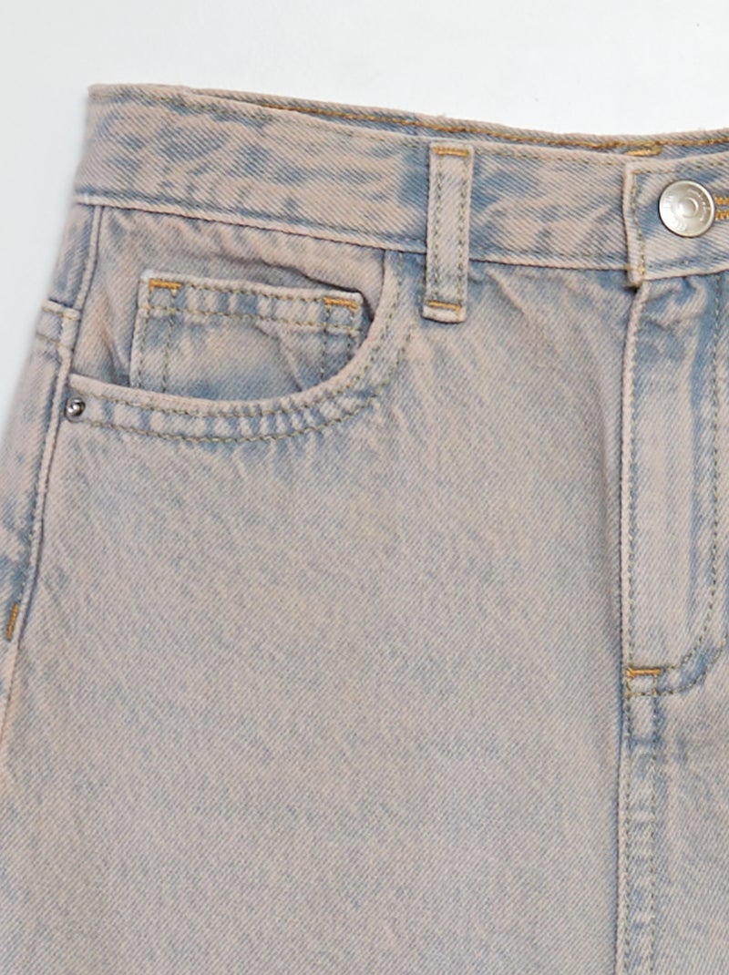 Calças largas com cintura subida AZUL - Kiabi