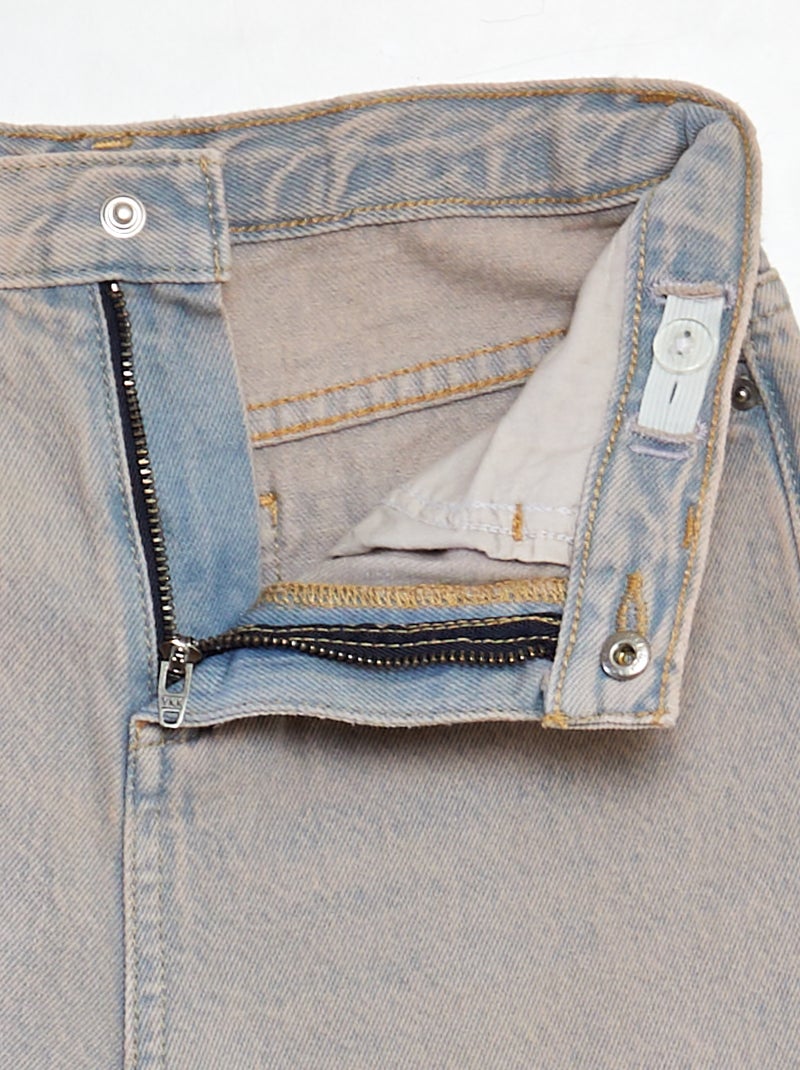 Calças largas com cintura subida AZUL - Kiabi