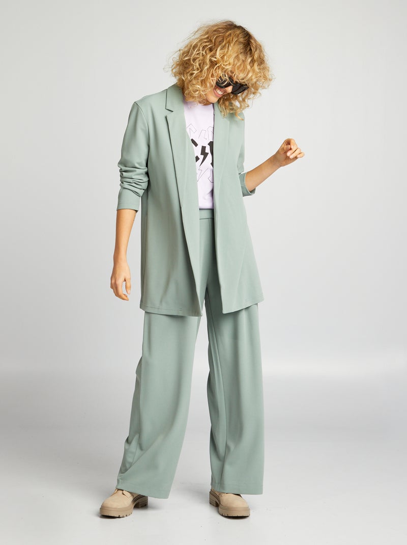 Calças largas com cintura subida 'JDY' VERDE - Kiabi