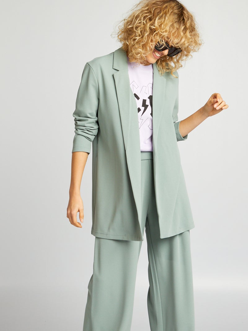 Calças largas com cintura subida 'JDY' VERDE - Kiabi