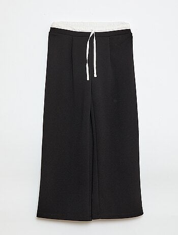 Calças largas com efeito 2 em 1 estilo calção