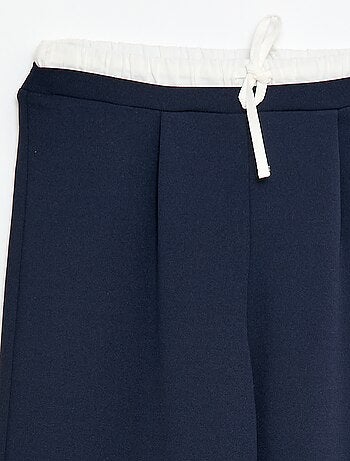 Calças largas com efeito 2 em 1 estilo shorts