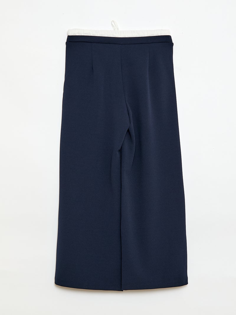 Calças largas com efeito 2 em 1 estilo shorts Azul - Kiabi