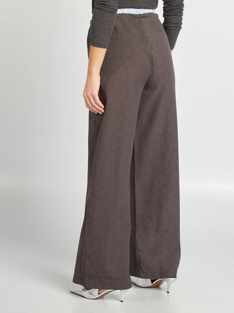 Calças largas com efeito boxers visível CINZA - Kiabi