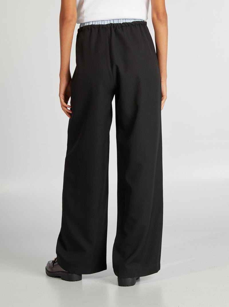 Calças largas com efeito boxers visível Preto - Kiabi