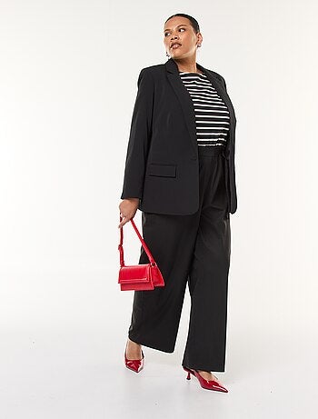 Calças largas com fivela dourada