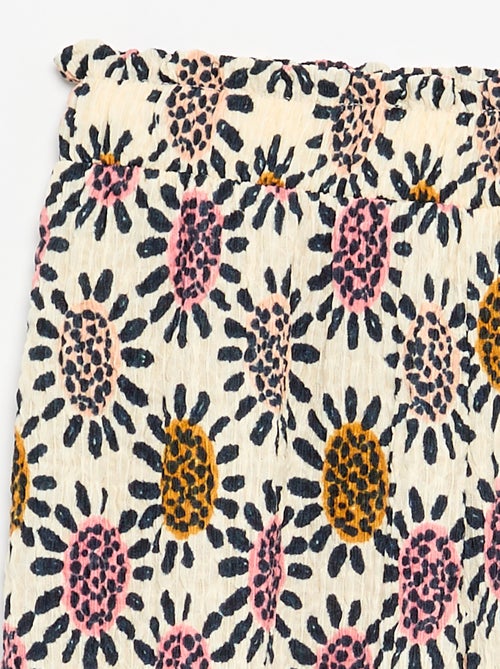 Calças largas com folhos na bainha - Kiabi Calças largas com folhos na bainha - Kiabi