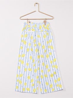 Calças largas com linho - Kiabi