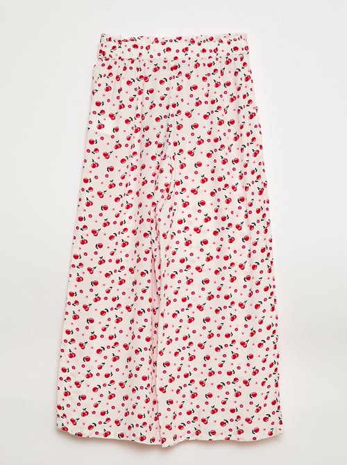 Calças largas com padrão e cintura elástica - Kiabi