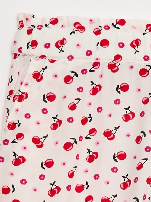 Calças largas com padrão e cintura elástica - Kiabi