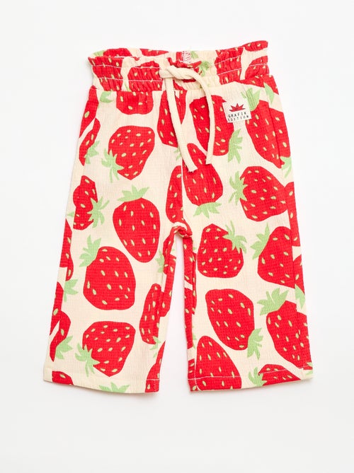 Calças largas com padrão - Kiabi