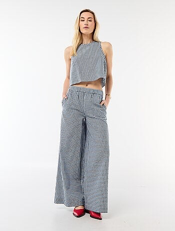 Calças largas com padrão Vicky