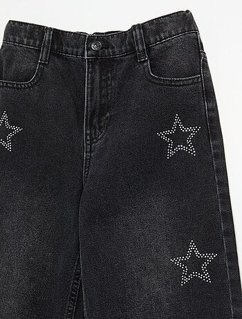Calças largas com strass