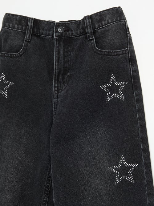 Calças largas com strass - Kiabi