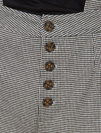 Mulher do 34 até 48 - Calças largas com suspensórios 'Príncipe de Gales' - Kiabi