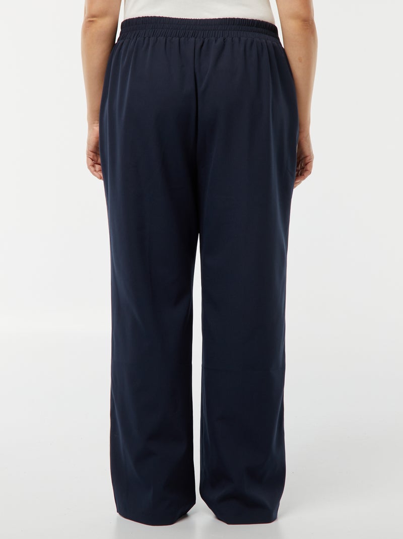 Calças largas cuidadas com faixas contrastantes AZUL - Kiabi