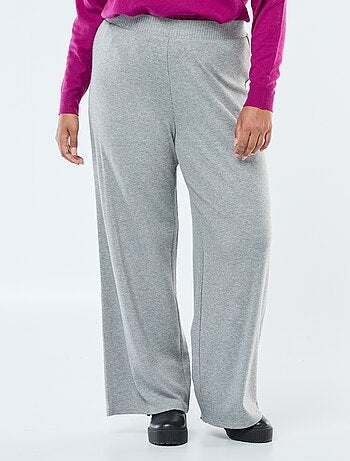 Calças largas de bombazine lisas