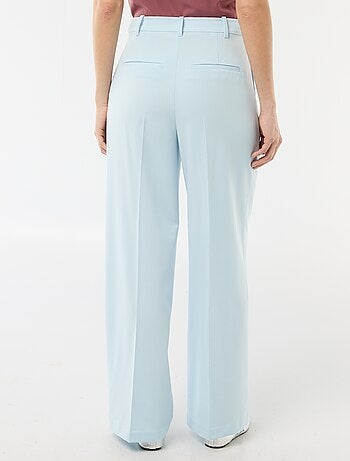 Calças largas de cintura subida com 5 bolsos