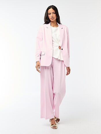 Calças largas de cintura subida com 5 bolsos