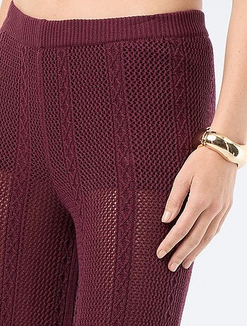 Calças largas de crochet