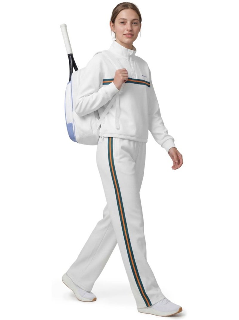 Calças largas de fato treino de ténis mulher Branco - Kiabi