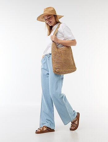 Calças largas de ganga