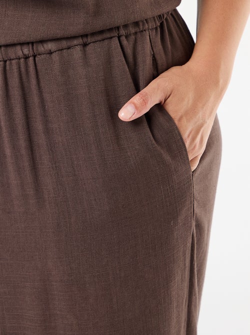 Calças largas de linho misto - Kiabi