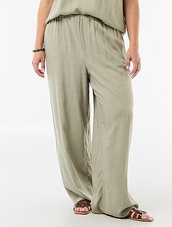 Calças largas de linho misto