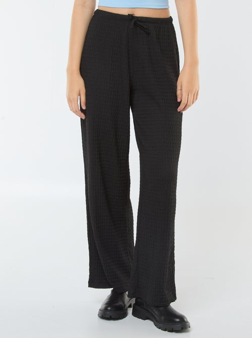 Calças largas de malha crepe - Kiabi